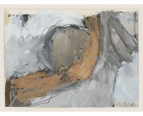 Dickel, Reinhard -- Ohne Titel3 Kompositionen. Mischtechnik auf Velin. Um 1992.Bis 39 x 53 cm.2 Blatt unten rechts mit Kreide