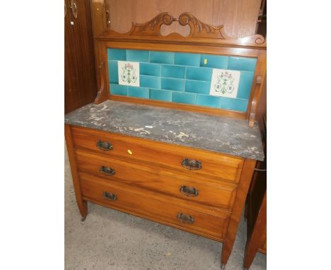 wash stand with tile back
