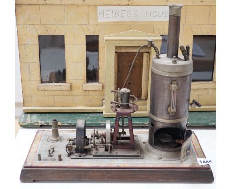 A rare Gebruder Bing spirit-fired live steam electric lighting generator, circa 1910, 34cms high