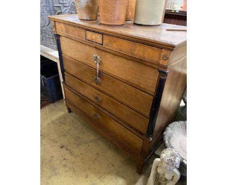 A 19th century Biedermier oak and ash commode, width 127cm, depth 59cm, height 121cm