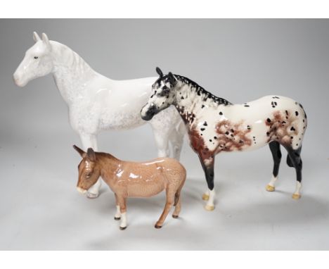 Three ceramic horse models, to include Beswick, Doulton, Sylvac, tallest 23cm