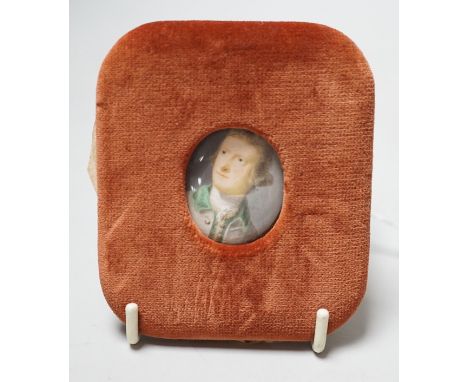 British School, mid 18th century, portrait miniature on ivory, Portrait of Sir Richard Sutton, 1st Baronet Ivory submission r