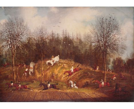 FIDELIS: A REPRODUCTION AFTER  JAMES POLLARD (1797-1867) - 'THE GREAT ST. ALBAN'S STEEPLECHASE' copied by Theresa Jordan, col