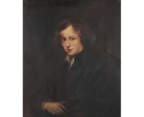 AFTER SIR ANTHONY VAN DYCK (1599-1641), A SELF PORTRAIT oil on canvas, depicting the sitter seated in a black robe, 79cm x 66