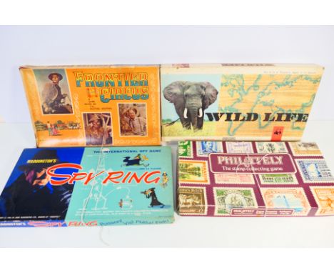 Berwick - Dixon - Spears - Waddingtons - A group of board games, Frontier Circus, Wild Life, Spy Ring and Philately. They sho