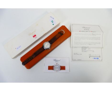 Chopard - A limited edition stainless steel quartz calendar single button chronograph drivers wristwatch, ref Mille (1000) Mi