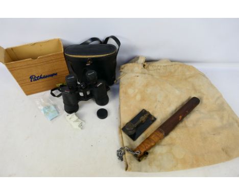 A canvas bag, truncheon, morse key and other. [W]