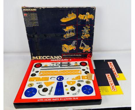 Meccano - A boxed Meccano #6 set. The set shows some signs of use with some wear on a few parts, otherwise appears to be in V
