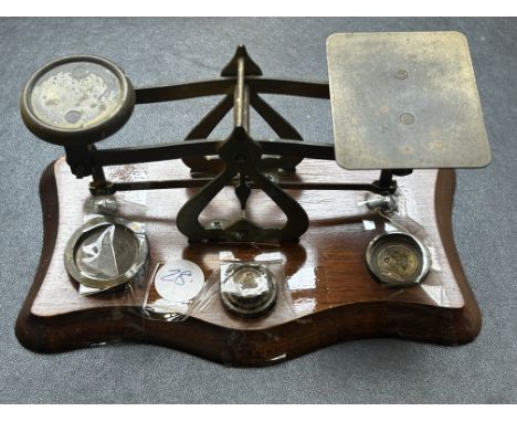 Set of brass post office scales