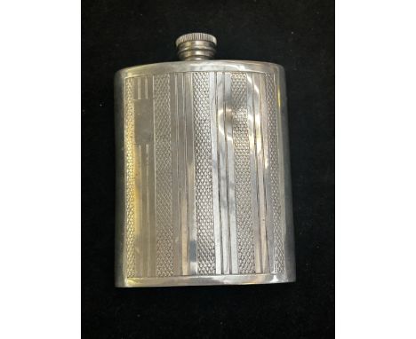 Art deco Sheffield mint hip flask (dinted) 