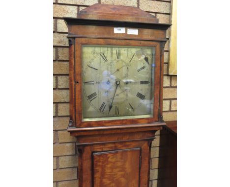 A 19th Century Longcase Clock with square silvered dial inscribed John Todd, Glasgow, subsidiary seconds and date dials, 8-da