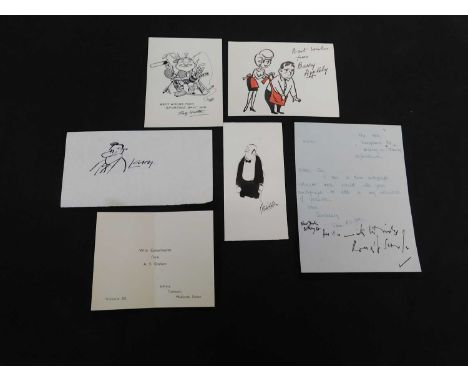 RONALD SEARLE (1920-2011) autograph and inscription on letter dated 10-5-62 on letter from an autograph collector, plus Berry