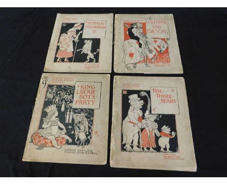 Box: Four WALTER CRANE PICTUREBOOK reissues, New York, John Lane, 1890, 4to, original pictorial wraps + 3 others (7)