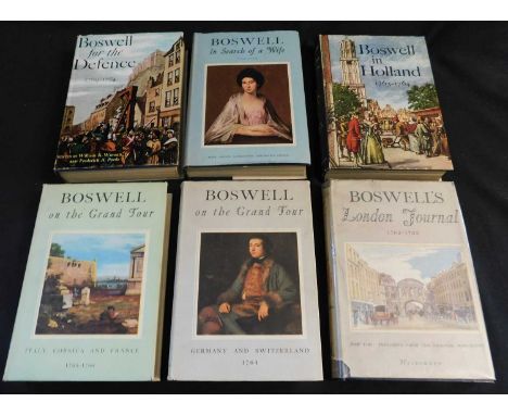 FREDERICK A POTTLE (ED): 5 titles: BOSWELL'S LONDON JOURNAL 1762-1763, London, Heinemann, 1951 reprint, original cloth, d/w (