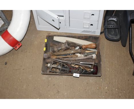 A quantity of various hand tools; sharpening stone etc.