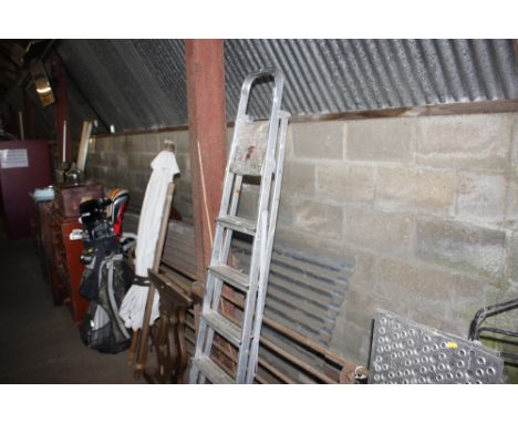 An aluminium step ladder
