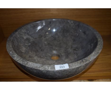 STONE COUNTER TOP WASH BASIN, APPROX 40CM DIAM