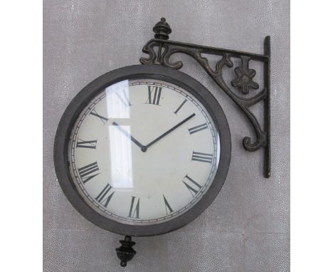 WALL CLOCK, 27cm diam with wall bracket.