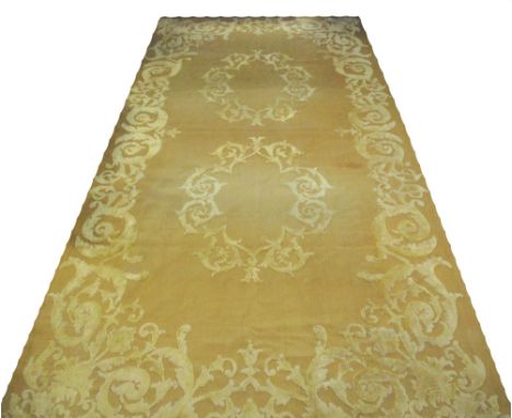 CONTEMPORARY FRENCH FLATWEAVE CARPET, 510cm x 257cm, raised traditional aubusson design.