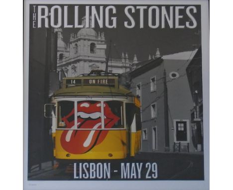 ROLLING STONES, 'Live in Lison on May 29th 2014', 2/500, original lithograph with Stones tongue, watermark lower right, 57cm 