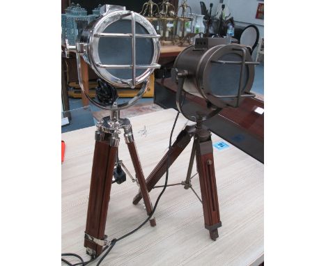 TRIPOD TABLE LAMPS, two pairs of similar design. (4)