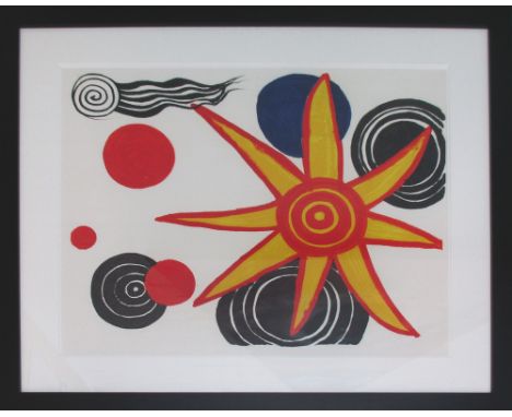 ALEXANDER CALDER (1898-1976) 'Stars and suns', lithograph, circa 1973, framed, 75.5cm x 89cm.