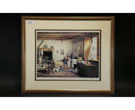 Larry Rushton Signed Framed Print, pencil signed to bottom right 309/850.  Measures 16" x 12".