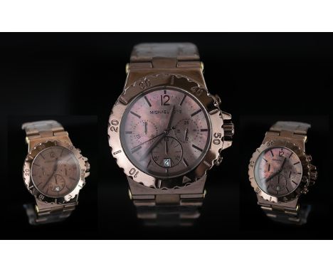 Michael Kors - Bel Air M K - 5519 - Bronzed 'IP' Unisex Stainless Steel Chronograph Wrist Watch, features three multi sub dia