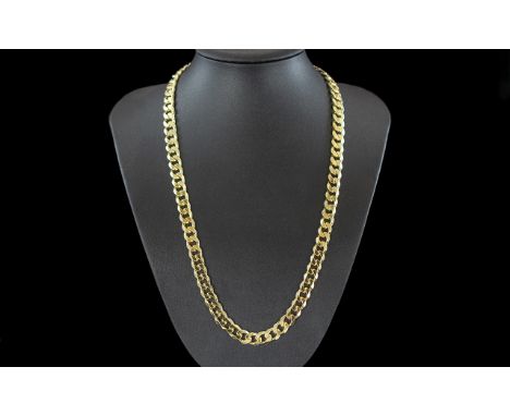 Excellent Quality Vintage 'Vermeil' Gold on Silver Heavy Curb Necklace, marked 925 to clasp and links, excellent condition al