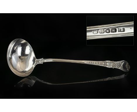 George III - Superb Quality Sterling Silver Ladle with Wonderful Decoration to Stem and Bowl. Hallmark London 1787, Maker Joh