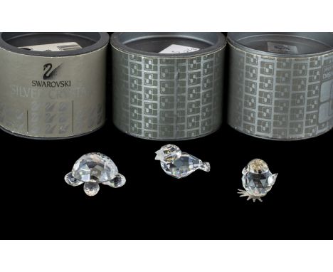 Swarovski Interest. Small Swarovski Turtle In Original Box, ART 7632 NR 030, No Chips etc, No Certificate, Together with A Sm
