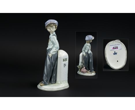 Lladro Hand Painted Porcelain Figure 'The Wanderer', model no.5400, designer Antonio Ramos, issued 1987 - 1998 with display s