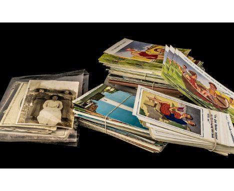Collection of Vintage Postcards, including McGill humour, seaside scenes, animals, travel, Victorian hand made, Victorian pho