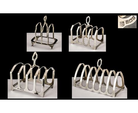 Excellent Collection of Vintage and Antique Sterling Silver Toast Racks ( 4 ) In Total. Various Sizes and Designs, All with F