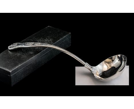 A Kings Pattern Silver Plated Large Size Soup Ladle. Measures Approx 12 Inches In Length. 