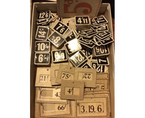 Vintage original shop price tickets by Hallons. large quantity of unused tickets in two boxes. Please study pictures.