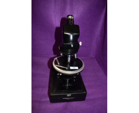 A J Swift &amp; Son, London electric microscope Serial No200007, in wooden case
Box 44cm high x 28.5cm deep and 18cm wide wei