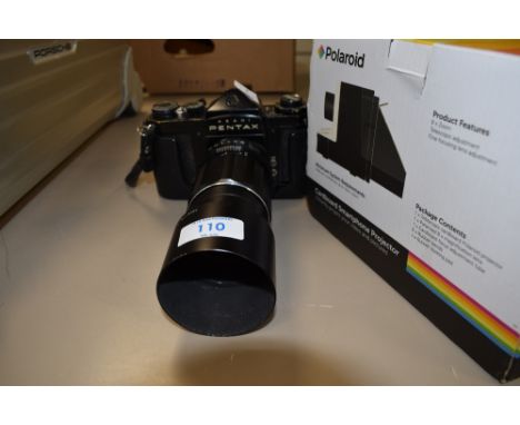 An Asahi Pentax camera with a Pentax 135mm lense