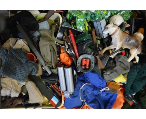 A Large Quantity of Action Man Accessories and Clothing within two boxes
