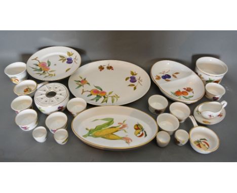 A Collection of Royal Worcester Evesham Pattern Dinnerware to include dishes, ramekins, jug