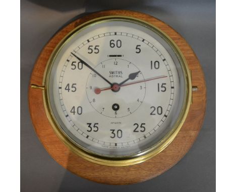A Smiths Astral Brass Ships Clock, 25 cms diameter