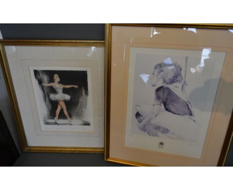 Carl Joseph Bouer, 1895 - 1968STUDY OF A BALLERINAEngraving, together with another similar print by R. Heindel