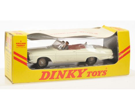 Dinky Toys 115 Plymouth Fury Sports - off white body with red interior and 2 X figures, grey tonneau, cast spun hubs - Excell