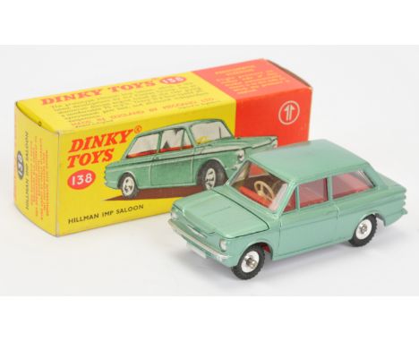 Dinky Toys 138 Hillman Imp - Metallic green, red interior, silver trim, spun hubs and with correct luggage case - Near Mint i