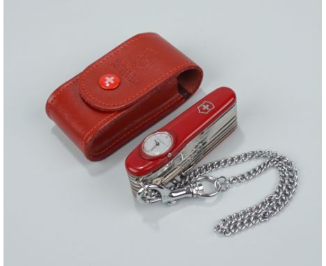 Taschenmesser mit Uhr, Victorinox "Swiss Champ Super Timer Red", Swiss Made Uhr mit Quarzwerk, nicht geprüft, wahrscheinlich 