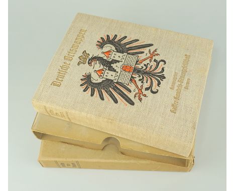 Deutsche Ortswappen, 2 Sammelmappen mit diversen Einzelheften, Hrg. Kaffee-Handels-Aktiengesellschaft Bremen jeweils mit Papp