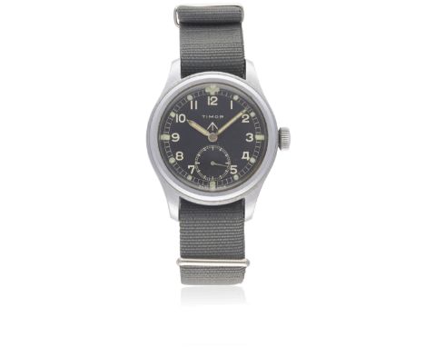 A GENTLEMAN'S BRITISH MILITARY TIMOR W.W.W. WRIST WATCH CIRCA 1940s, PART OF THE "DIRTY DOZEN"Movement: 15J, manual wind, cal