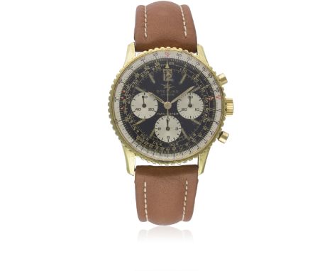 A GENTLEMAN'S GOLD CAPPED BREITLING NAVITIMER CHRONOGRAPH WRIST WATCH CIRCA 1960s, REF. 806Movement: 17J, manual wind, Venus 