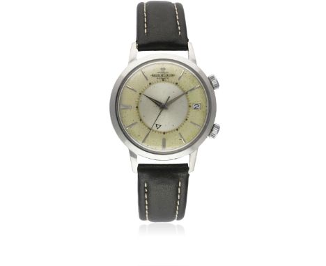 A GENTLEMAN'S STAINLESS STEEL JAEGER LECOULTRE MEMOVOX ALARM WRIST WATCH CIRCA 1960s Movement: "Bumper" automatic, signed Jae