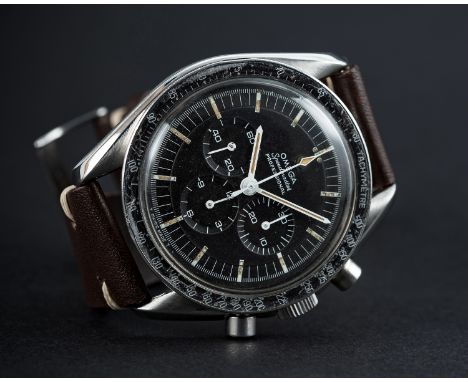 A RARE GENTLEMAN'S STAINLESS STEEL OMEGA SPEEDMASTER PROFESSIONAL CHRONOGRAPH WRIST WATCH CIRCA 1967, REF. 145.012-67 SP WITH